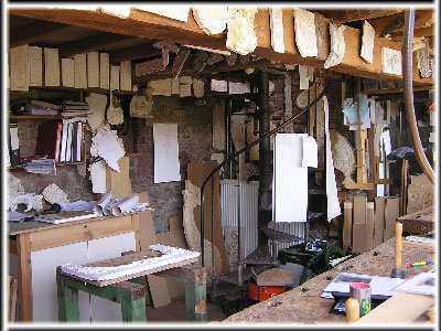 Atelier de sculpture Lodomez - vue intérieure