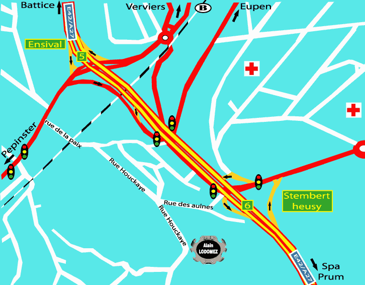 Plan détaillé de Ensival - Verviers (Belgique)